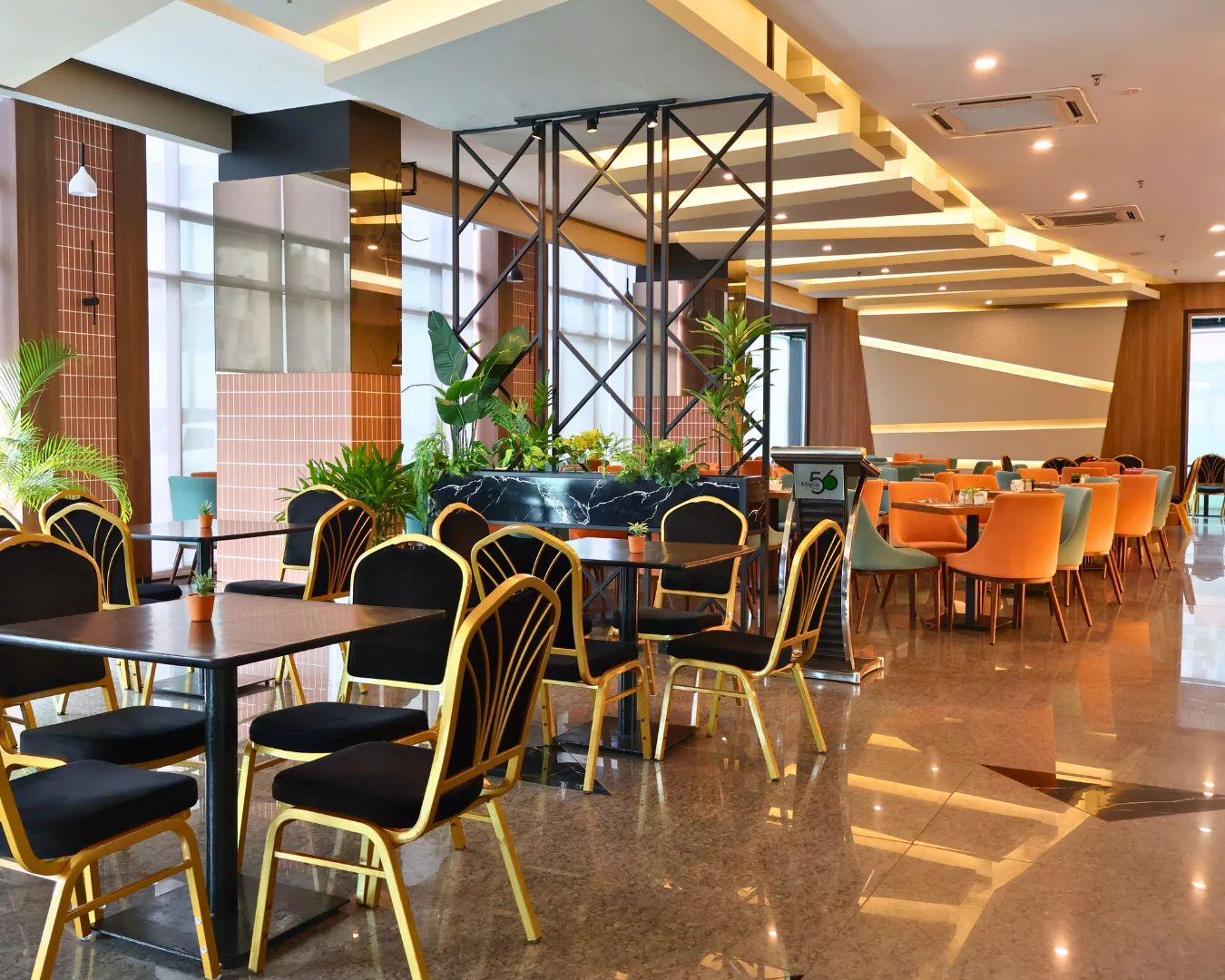 Block A cafeteria seating at 56 Hotel Kuching