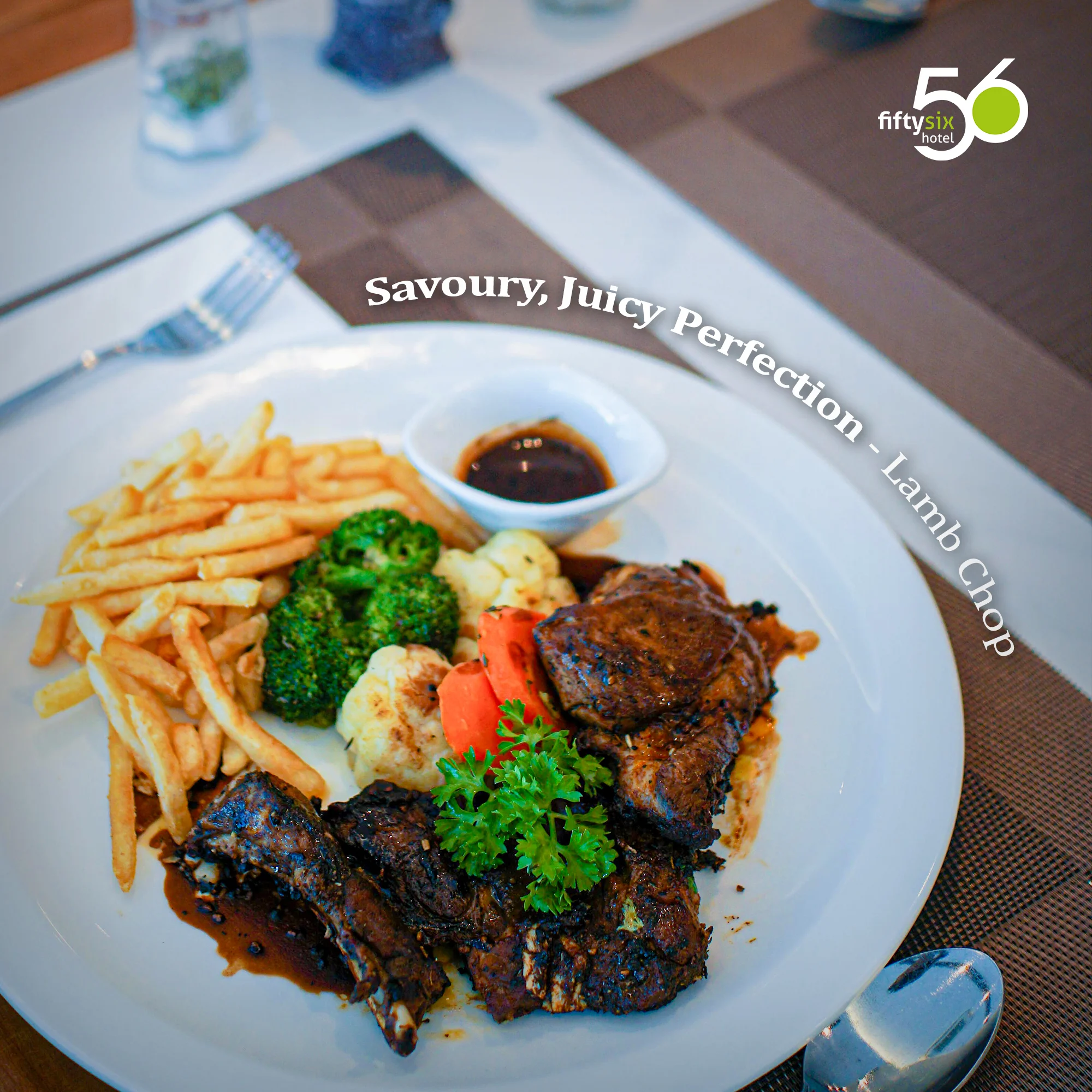 Lamb chop served at 56 Cafe
