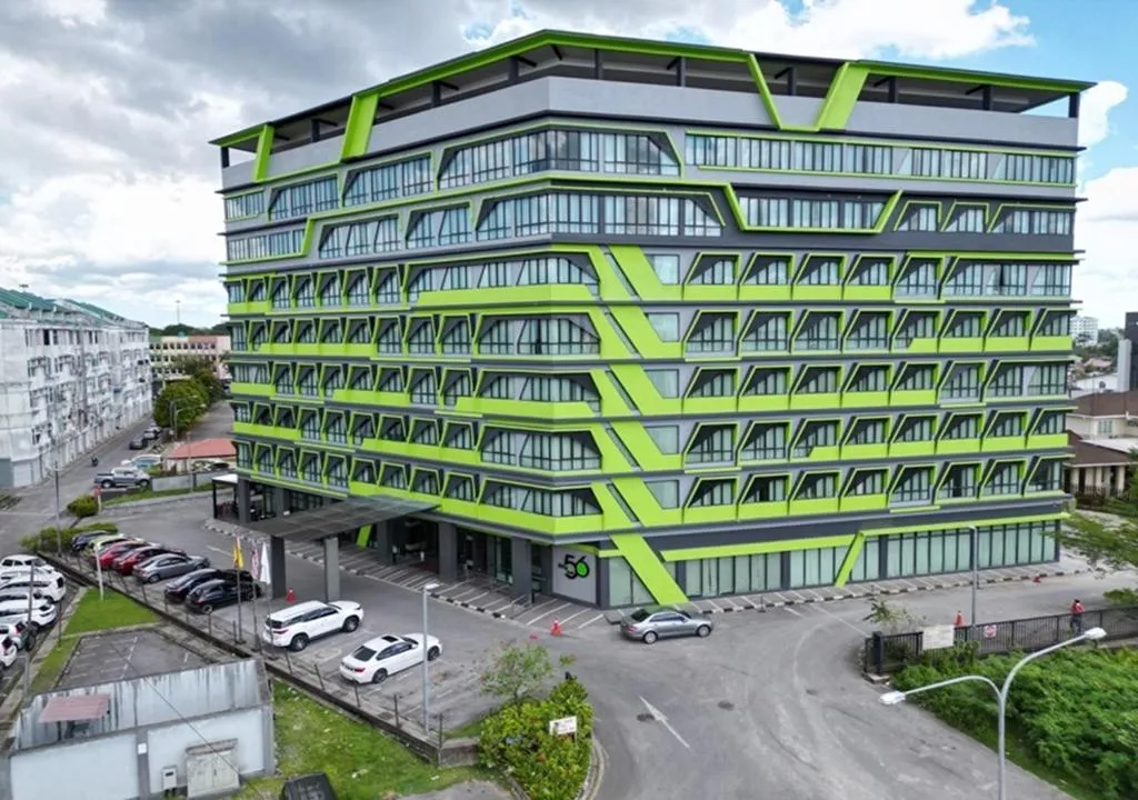 Aerial view of Block A and 56 Hotel Kuching